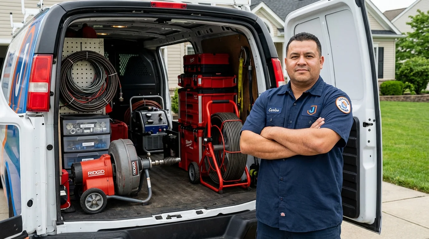 Professional drain cleaning equipment and Johns Plumbing LLC plumber in South Sioux City