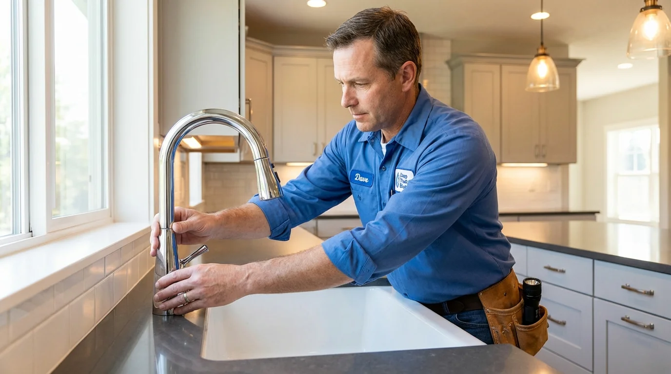 Kitchen faucet installation by Johns Plumbing LLC in South Sioux City